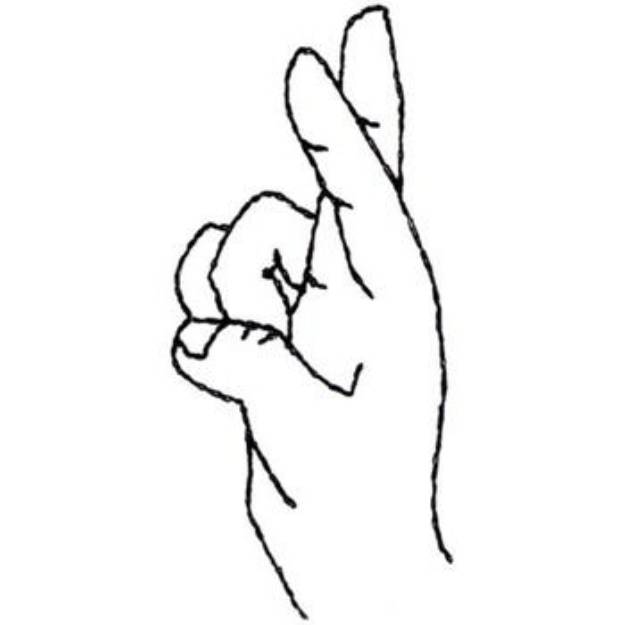 Picture of Sign Language Letter R Machine Embroidery Design