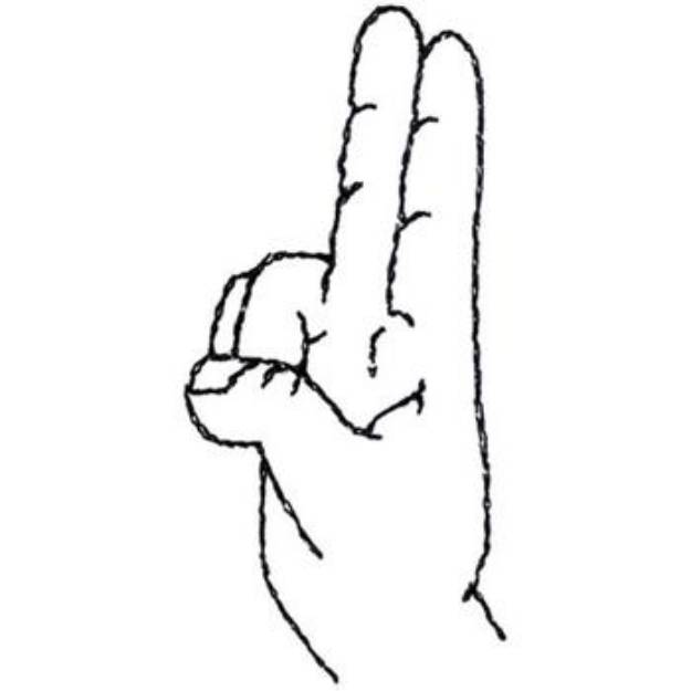 Picture of Sign Language Letter U Machine Embroidery Design