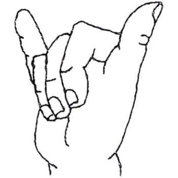 Picture of Sign Language Letter Y Machine Embroidery Design