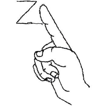 Sign Language Letter Z Machine Embroidery Design