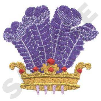 Crown With Feathers Machine Embroidery Design