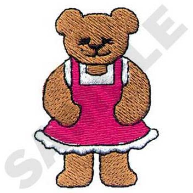 Picture of Girl Teddy Bear Machine Embroidery Design