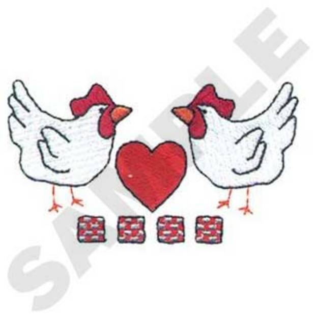 Picture of Country Chickens Machine Embroidery Design