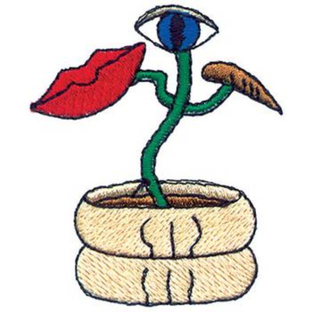 Picture of Abstract Floral Pot Machine Embroidery Design