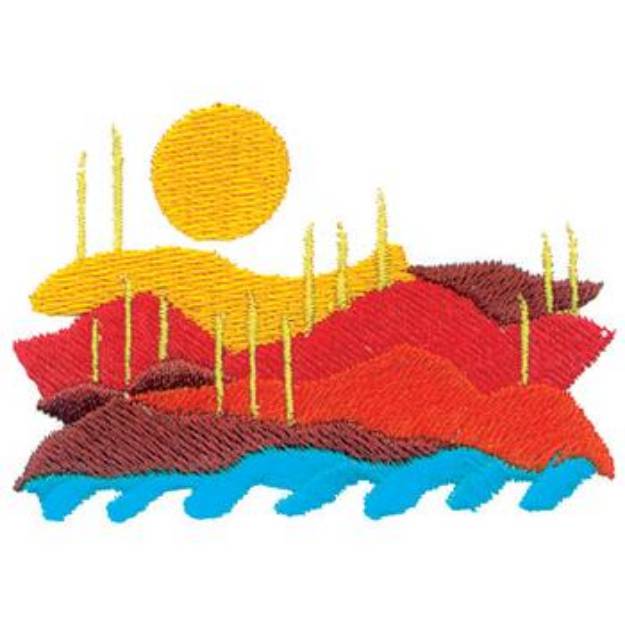 Picture of Abstract Sunrise Machine Embroidery Design
