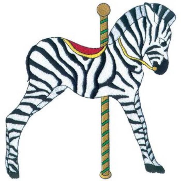 Picture of Carousel Zebra Machine Embroidery Design