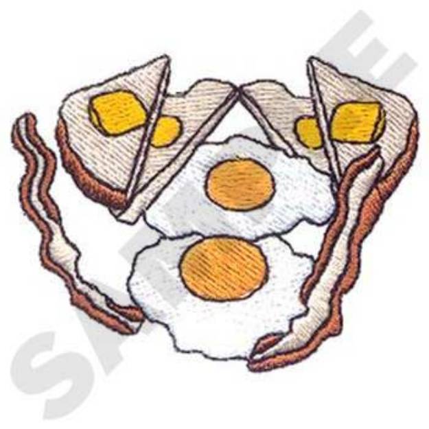 Picture of Bacon And Eggs Machine Embroidery Design