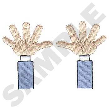 Hands Up Machine Embroidery Design