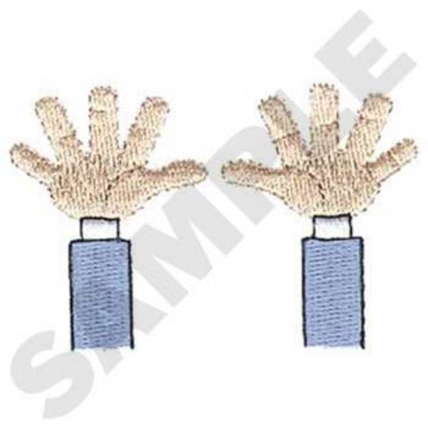 Picture of Hands Up Machine Embroidery Design