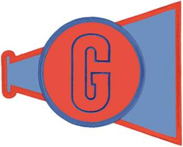 Picture of Megaphone Letter G Machine Embroidery Design