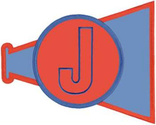 Picture of Megaphone Letter J Machine Embroidery Design