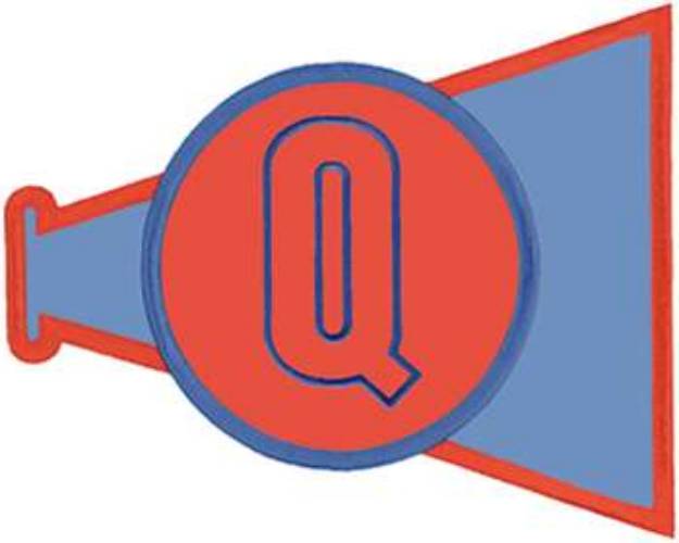 Picture of Megaphone Letter Q Machine Embroidery Design