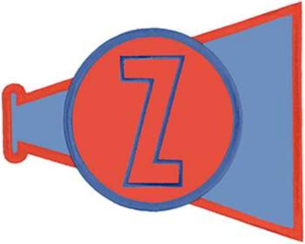 Picture of Megaphone Letter Z Machine Embroidery Design