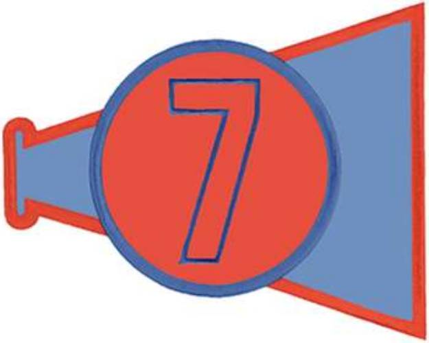 Picture of Megaphone Number 7 Machine Embroidery Design