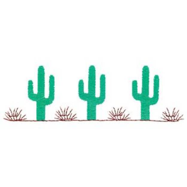 Picture of Cactus And Brush Machine Embroidery Design