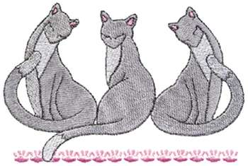 Three Siamese Machine Embroidery Design