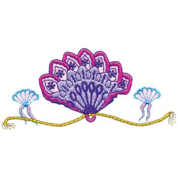 Oriental Fan Machine Embroidery Design