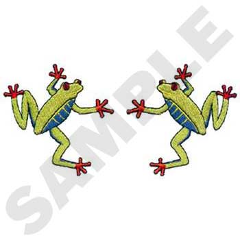 Hangin Tree Frogs Machine Embroidery Design