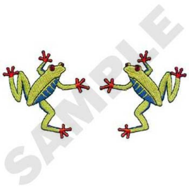 Picture of Hangin Tree Frogs Machine Embroidery Design