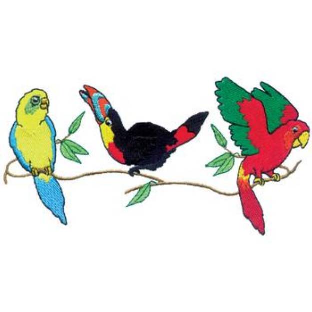 Picture of Tropical Birds Machine Embroidery Design