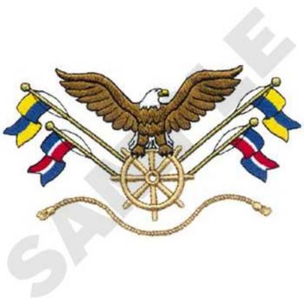 Picture of Eagle With Flags Machine Embroidery Design