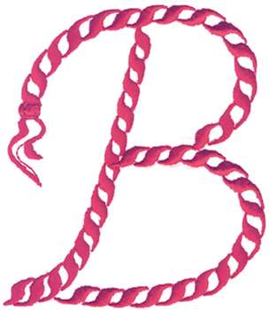 B Rope Alphabet Machine Embroidery Design