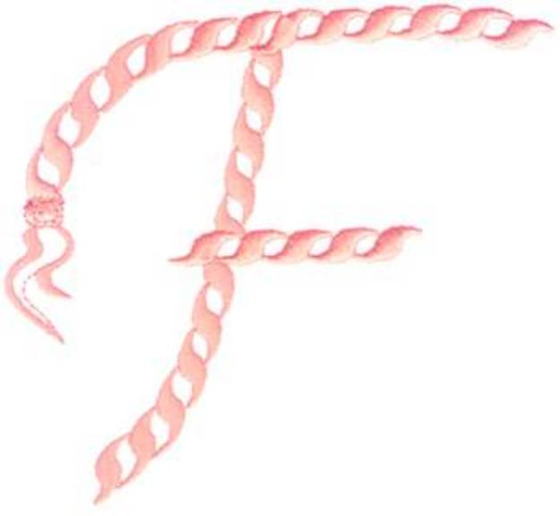 Picture of F Rope Alphabet Machine Embroidery Design
