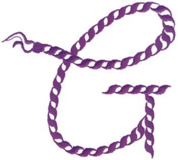 Picture of G Rope Alphabet Machine Embroidery Design