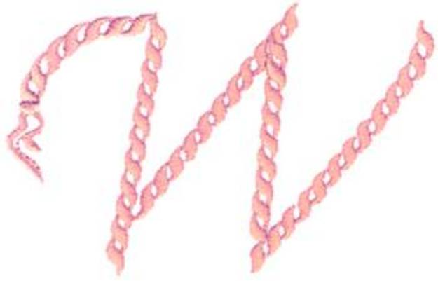 Picture of W Rope Alphabet Machine Embroidery Design
