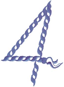 Number 4 Rope Machine Embroidery Design