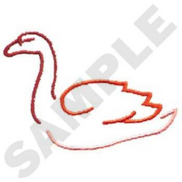 Picture of Swan Outline Machine Embroidery Design