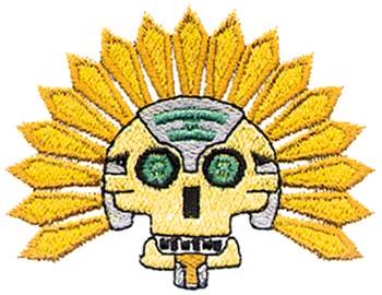 Aztec Skull Machine Embroidery Design