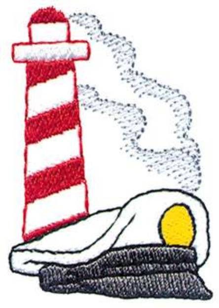 Picture of Lighthouse with Hat Machine Embroidery Design