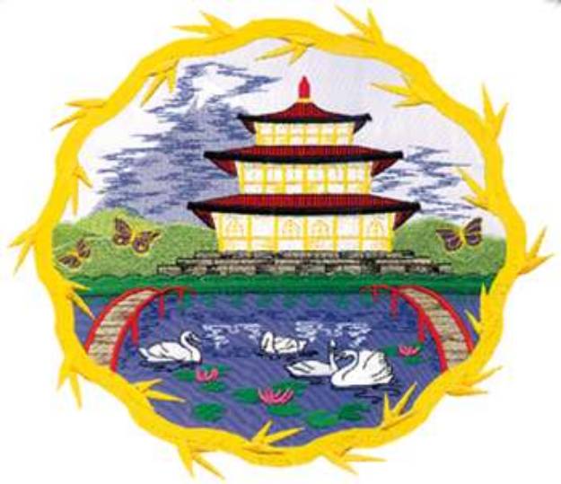 Picture of Pagoda Applique Machine Embroidery Design