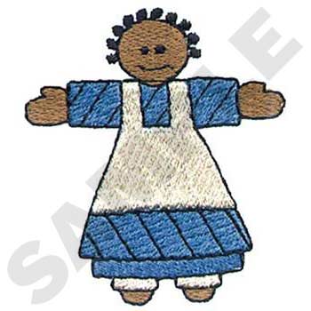African American Doll Machine Embroidery Design