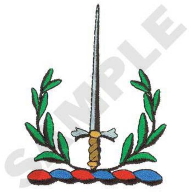 Picture of Sword Crest Machine Embroidery Design