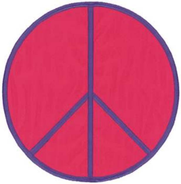 Picture of Applique Peace Sign Machine Embroidery Design