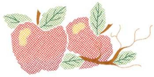 Picture of Cross Stitch Apples Machine Embroidery Design