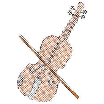 Cross Stitch Violin Machine Embroidery Design