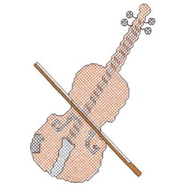 Picture of Cross Stitch Violin Machine Embroidery Design