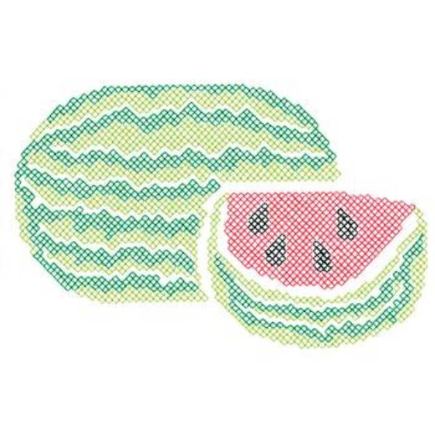 Picture of Cross Stitch Watermelon Machine Embroidery Design
