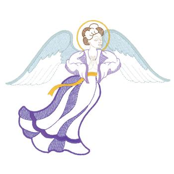 Female Angel Machine Embroidery Design