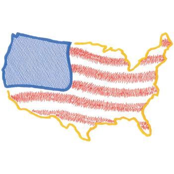 U S Flag Machine Embroidery Design