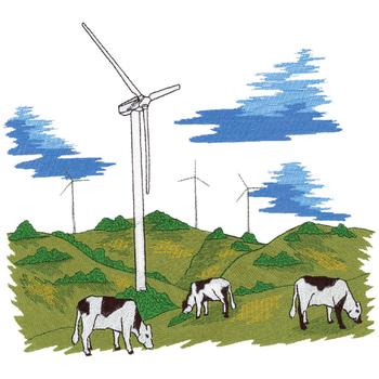 Wind Turbine Machine Embroidery Design