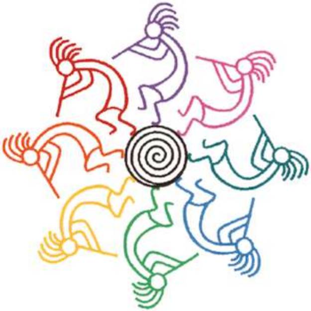 Picture of Kokopelli Outline Machine Embroidery Design