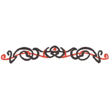 Red And Black Scroll Machine Embroidery Design