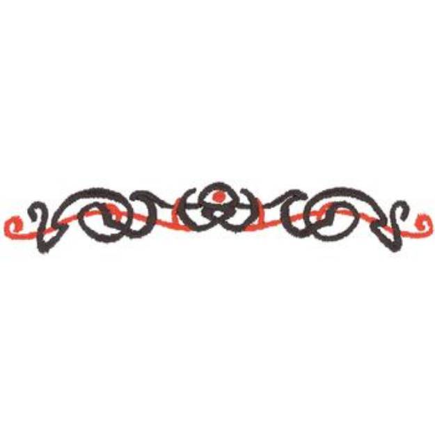 Picture of Red And Black Scroll Machine Embroidery Design