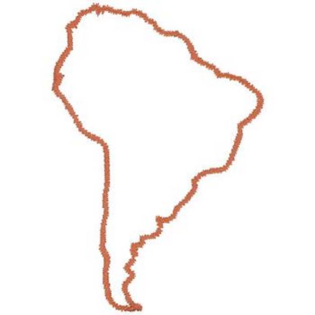 Picture of South America Outline Machine Embroidery Design