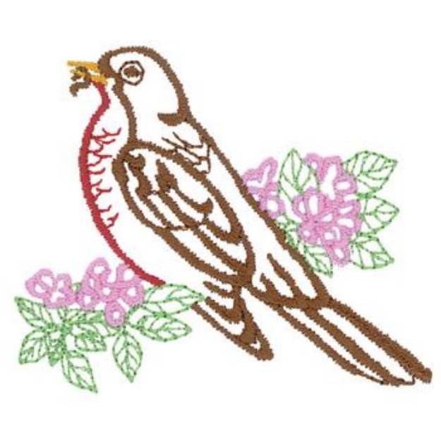 Picture of Robin Outline Machine Embroidery Design