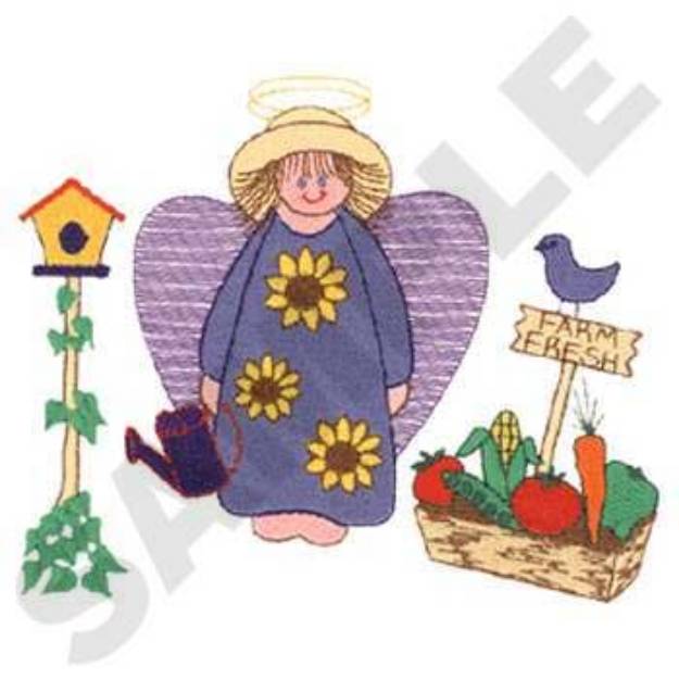 Picture of Gardening Angel Machine Embroidery Design